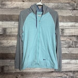 Under Armour Women's Charged Semi-Fitted Heat Gear Jacket Hoodie Blue Gray Large